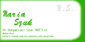 maria szuk business card